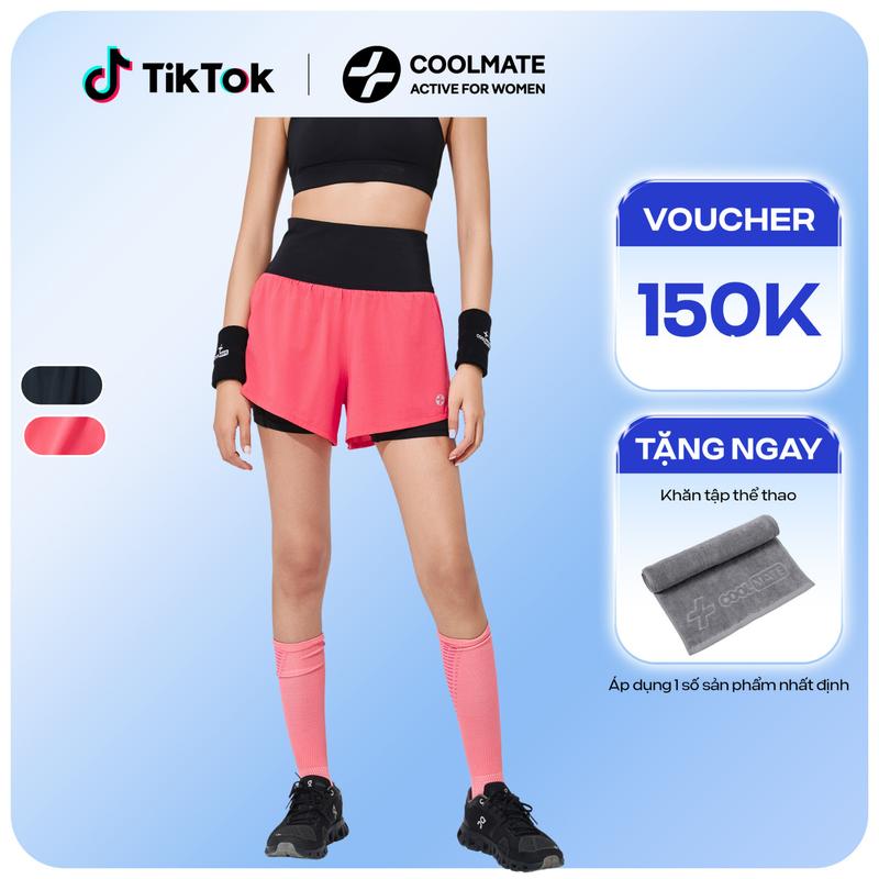 Quần Chạy Bộ 2 Lớp Race Shorts Nữ Nhẹ Nhàng, Co Giãn, Thấm Hút Mồ Hôi, Thoáng Khí - Coolmate Active For Women