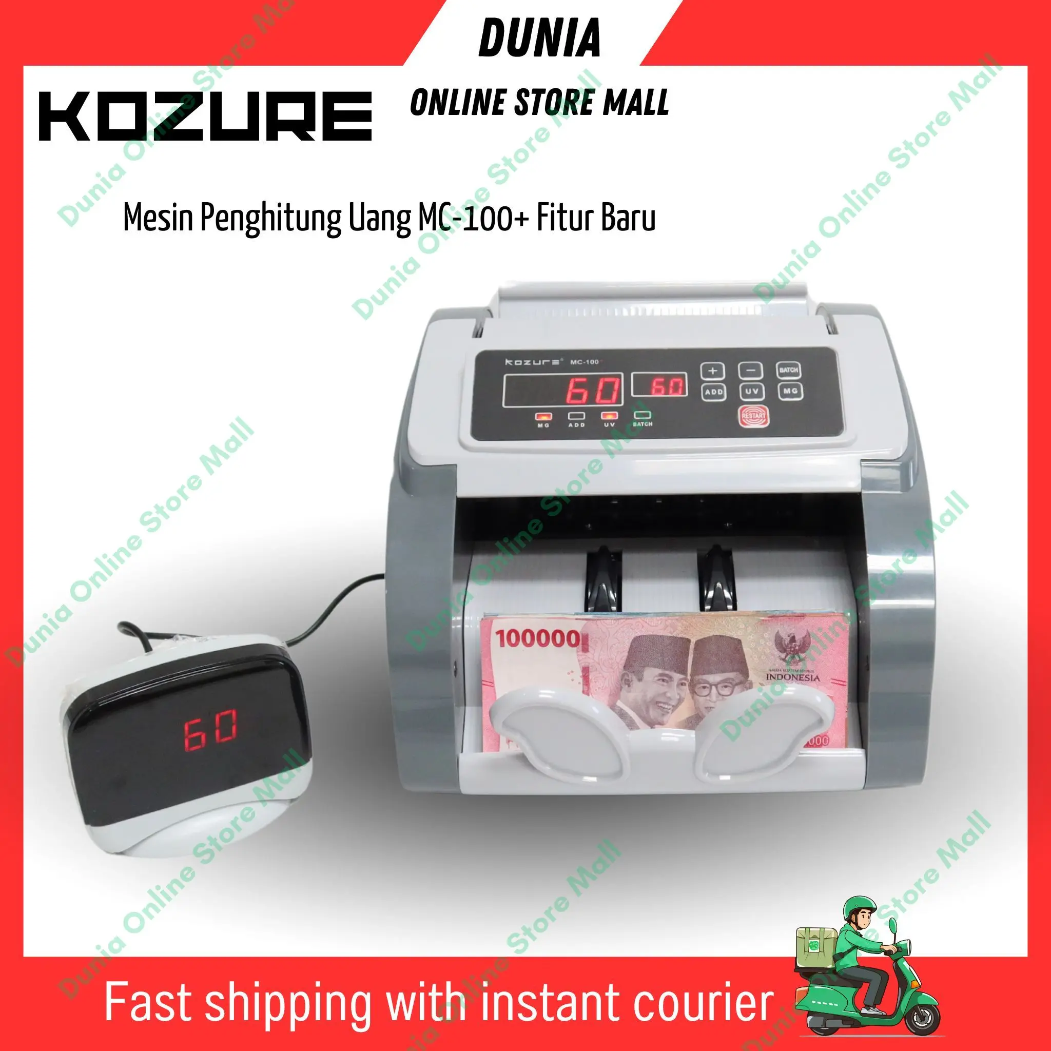 Money Counter Kozure MC-101+ Bill Counter Fitur Terbaru Mesin Penghitung Uang Kozure MC-101+