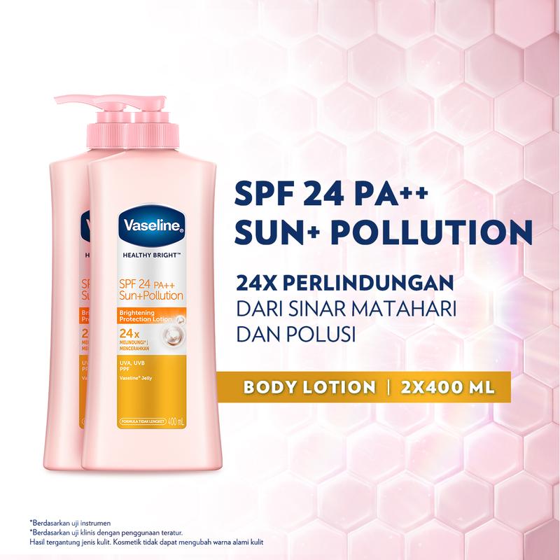 Vaseline Healthy Bright Spf24 400Ml Twin Pack Twin Pack 0