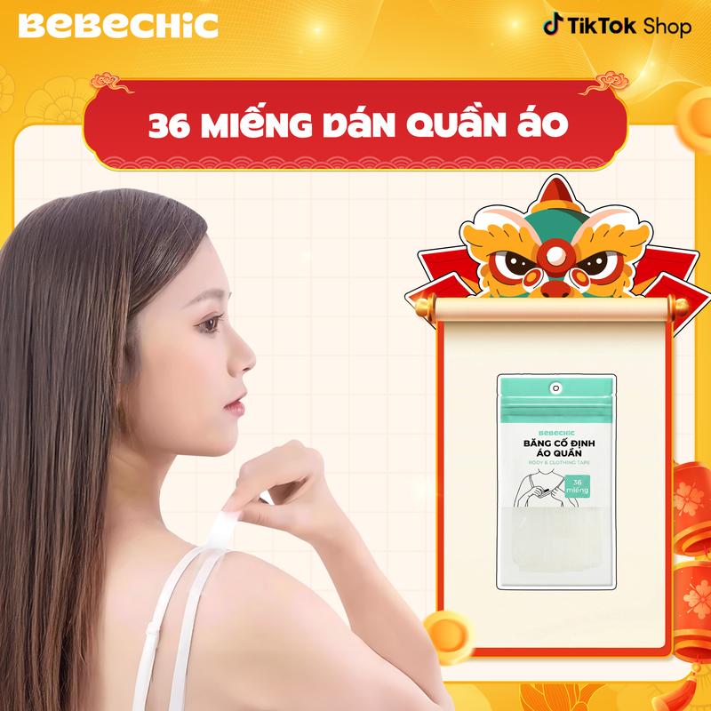  36 Băng Dính Cố Định Quần Áo BEBECHIC Dán 2 Mặt Siêu Mỏng Chống Lộ Vai Áo Váy Unisex 