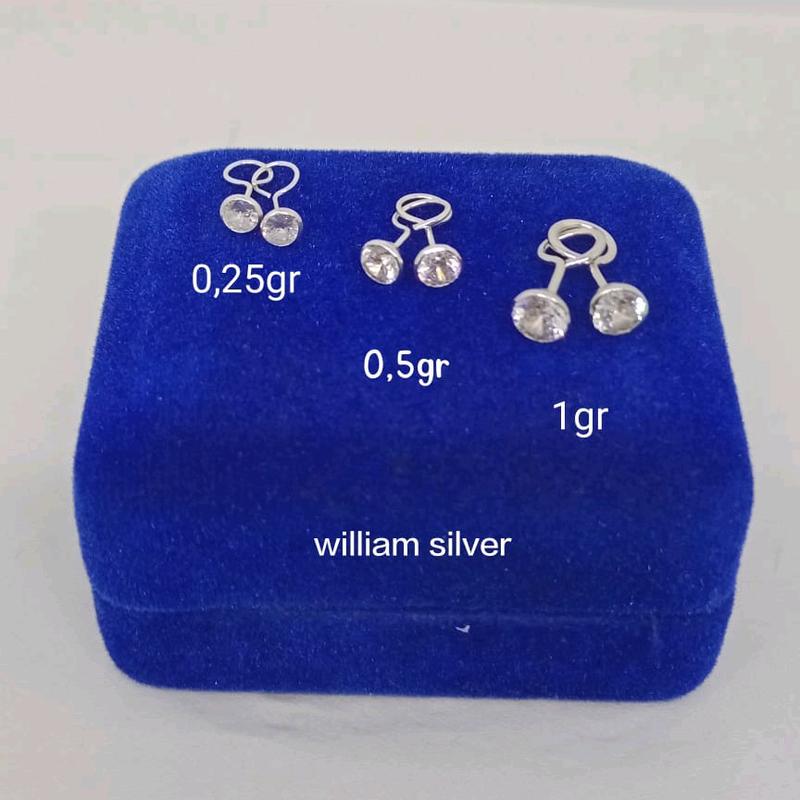 anting perak 925 asli lapis emas model toge mp/perhiasan fashion wanita terbaru 5