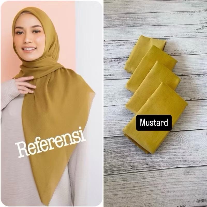 HIJAB VOAL POLOS PREMIUM LASERCUT - Segi Empat 3