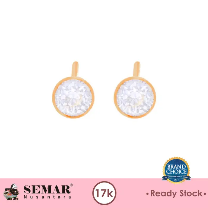 Anting Tindik Emas Batu Putih Gold 17K Semar Nusantara 1