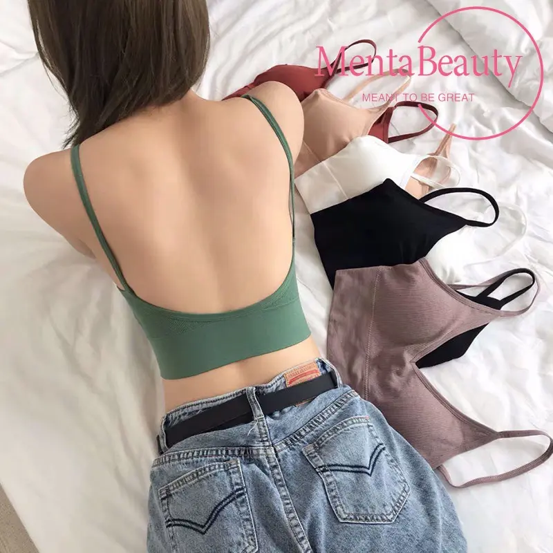 Sports women's tank top suspender seamless steel ring free training running strap wrapped breathable bra