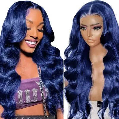 Selected Blue Human Hair Lace Wigs TikTok Shop