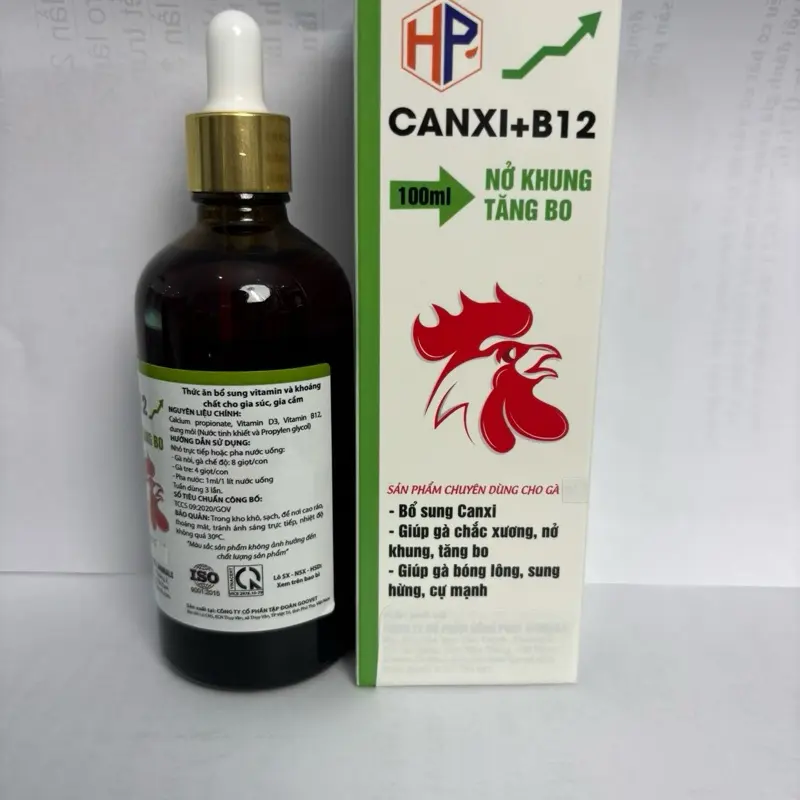 CANXI B12 Pro Max dùng cho gà yếu chân trụ, té gió, đá bo tốt, dẻo dai, chắc xương, nuôi gà nở khung xương, tăng nước máu, nuôi gà đòn, gà tơ, dùng cho gà con, tơ, gà nuôi đá 3
