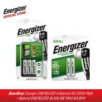Gambar Paket Charger Energizer 4 Baterai + Rechargeable Baterai - Charger+AAA NH12 700 dari Energizer Indonesia Kota Tangerang Selatan 3 Tokopedia