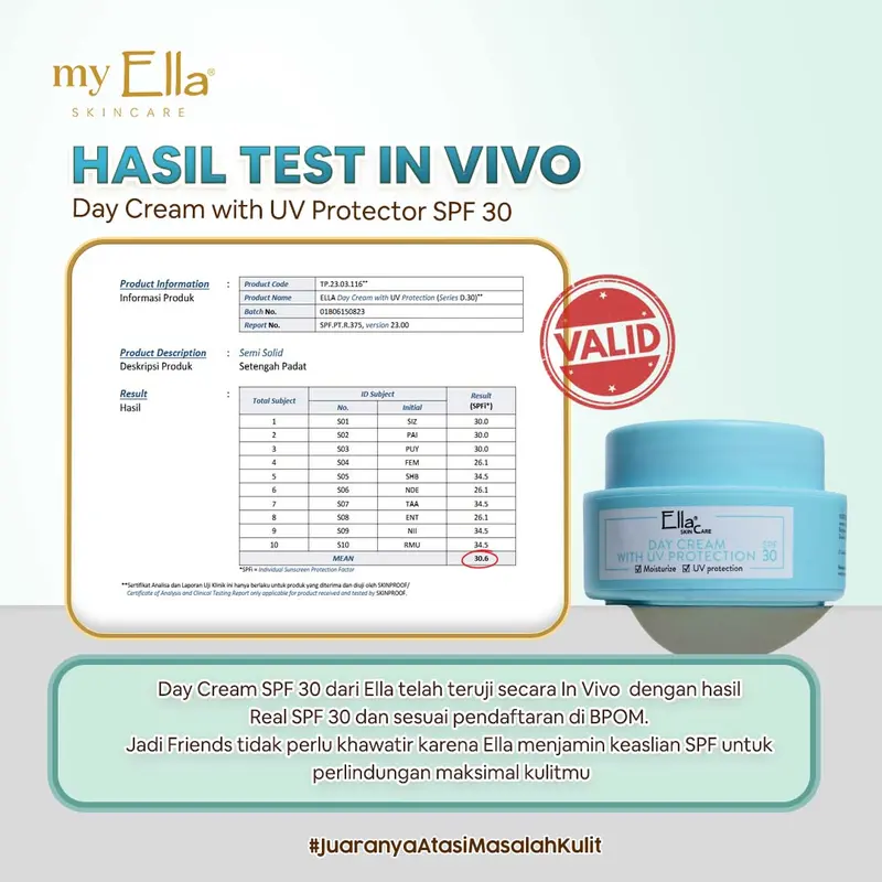 Ella Skincare Day Cream SPF 30 with UV Protection - Melindungi Kulit dari Sinar Matahari, Aman utk Semua Jenis Kulit 1