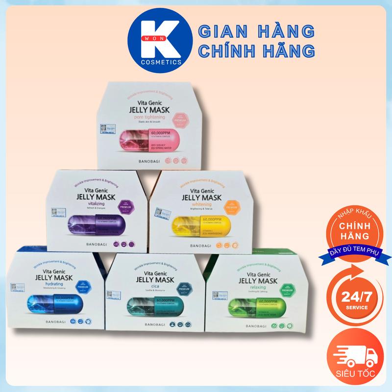 {MÂY} Hộp 10 Miếng Banobagi Mặt Nạ Dưỡng Da Vita Genic Jelly Mask 30ml - Dưỡng Sáng Da & Cải Thiện Làn Da Thô Mát - Chính Hãng Hàn Quốc