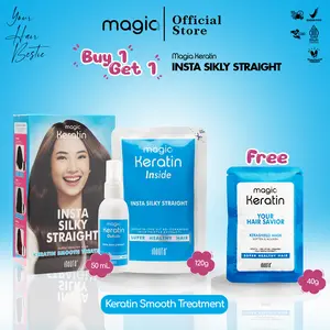 [Buy 1 Get 1] Magia Insta Silky Straight FREE Magia Keratin Masker 40gr  Haircare Smoothing