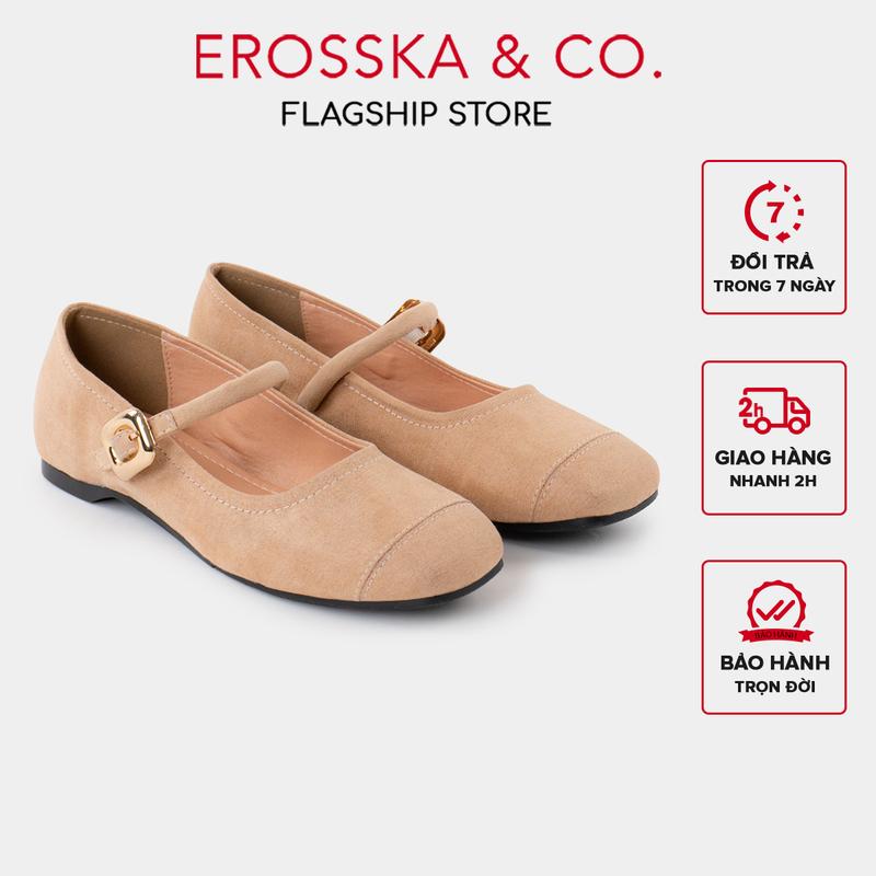 EROSSKA CLS - Giày mary jane da lộn tôn dáng vintage nữ tính kiểu cổ điển hiện đại êm chân - EL083