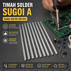 Material Online Timah Batangan Grade A B C Murah untuk Patri Sugoi Solder Radiator 30cm Panjang 70gr Berat 100% Original Garansi Pabrik