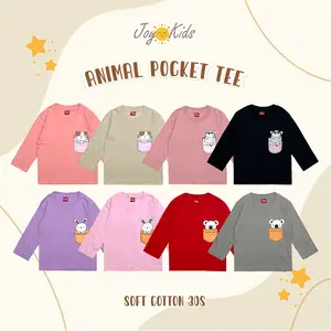 Joy Kids Kaos Atasan Anak Perempuan Santai Lengan Panjang Cotton Gambar Lucu Animal 1-12 Tahun Distro