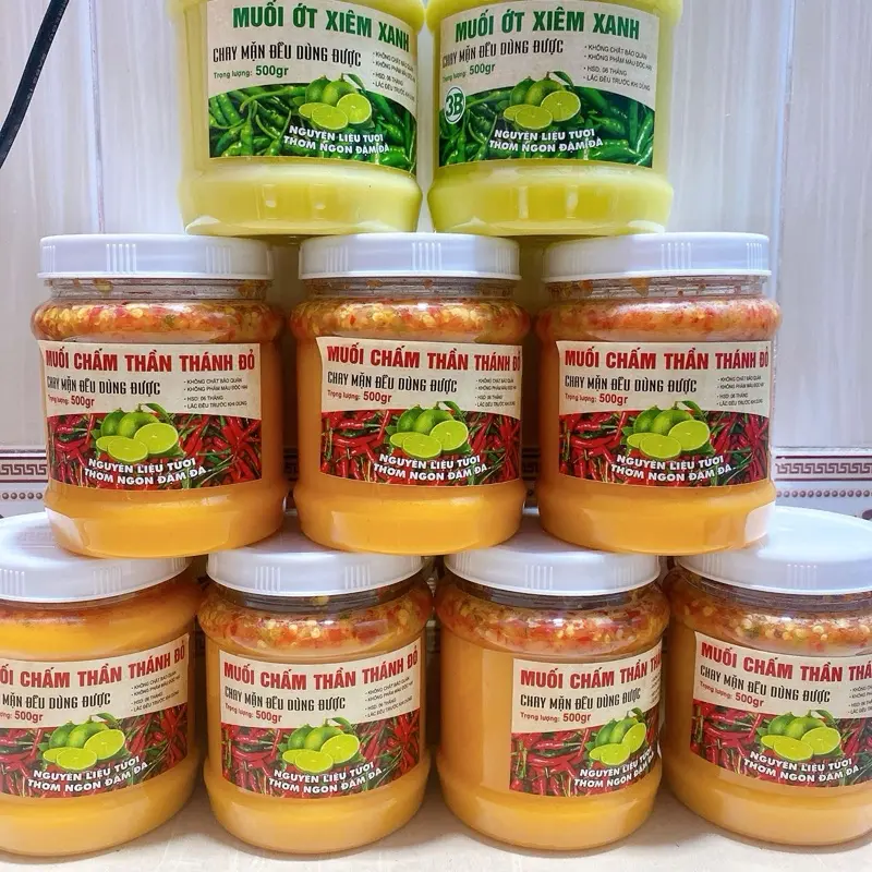 1 hủ muối chấm Hải sản thần thánh xanh đỏ ( có giấy an toàn thực phẩm )