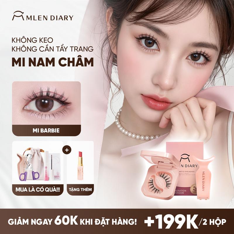 Mlen Diary - Mi Giả Nam Châm Mềm MI BARBIE Barbie Eyelashes Lông Mi Giả Từ Tính An Toàn Tái Sử Dụng Chất Lượng Cao Chuyên Nghiệp Dễ Gắn Dễ Sử Dụng Tự Nhiên Và Nhẹ Nhàng