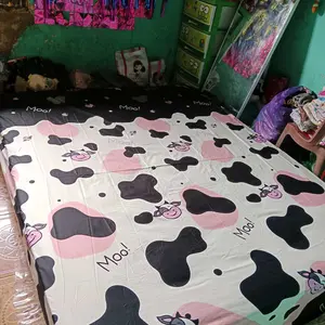 SPREI MOTIF MOOMOO BERKWALITAS ADEM SET SARUNG BANTAL SARUNG GULING Karet Kain Katun King