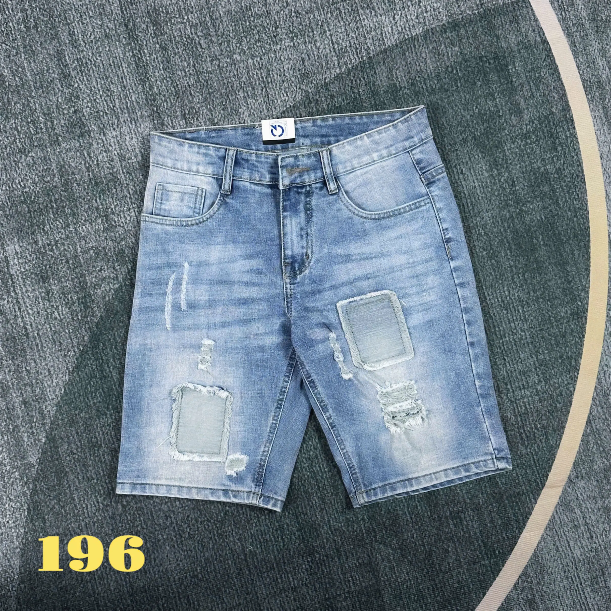 Quần Short Jean Nam Slim Fit Có Túi Chất Liệu Cotton Denim Dãn 4 Chiều Size 28-34  Pants Menswear