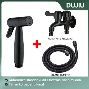 DUJIU Kran Air 2 Arah Set 3 Pcs 2026 New Model – Kran Samping Double Outlet Anti Bocor, Mudah Dipasang Cepat untuk Kamar Mandi & Dapur