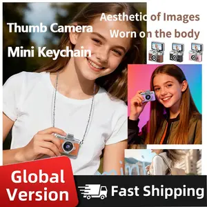 Retro Mini Keychain Camera Flip Screen Small Camcorder CCD Vlog Anti Goyang Filter Kamera Pocket Portable Video Recorder For Kids Gift