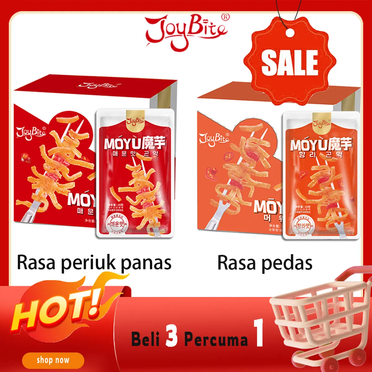 【Beli 3 Percuma 1】JOYBITE Snek Konnyaku Mala – Wangi & Rangup, Pedas Sedap | Kudapan Pejabat Paling Laris Snacks Food