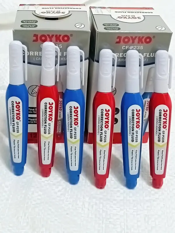 12 Pcs/ 1 Pak Tip ex Cair Joyko CF-P235 [12 Pcs] / Cairan Koreksi Pulpen / Penghapus Cair Joyko / Tip Ex Cair Joyko 1 Pack / Tip X Kecil Joyko / Penghapus Pena 1 Pak / Alat Penghapus Pulpen Ballpoint Pen Joyko Merah 6
