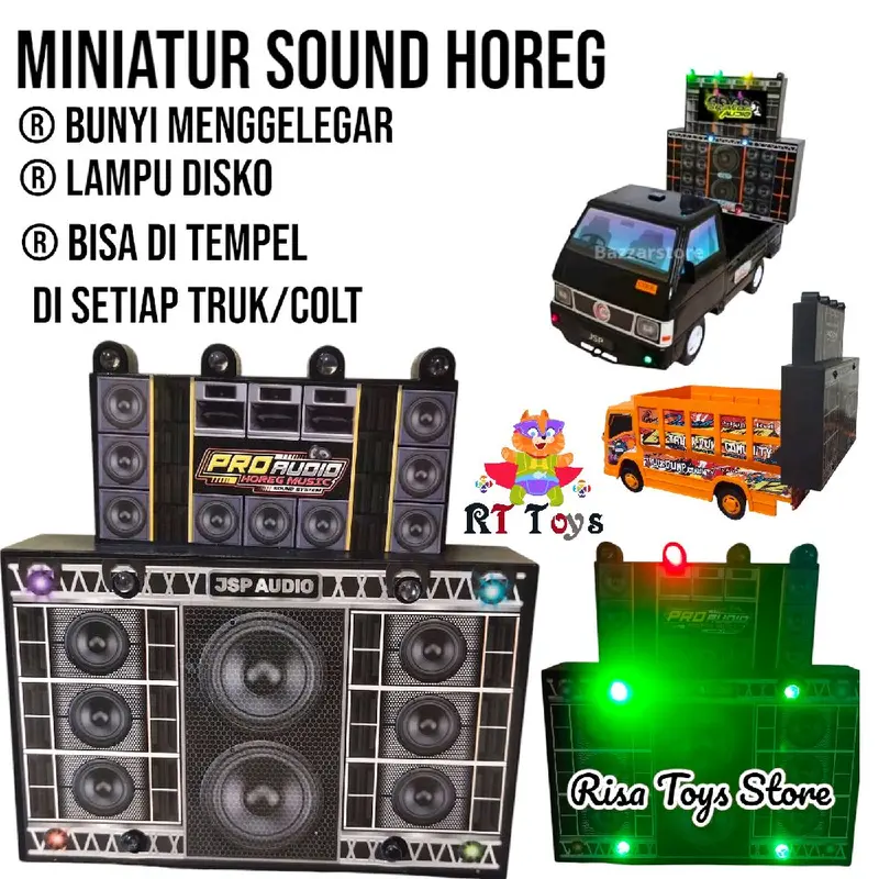 Miniatur sound Horeg Viral, Mainan Sound bisa bunyi dan lampu disko, harganya murah bisa untuk di jual lagi, bida buat Truk/colt bak 1