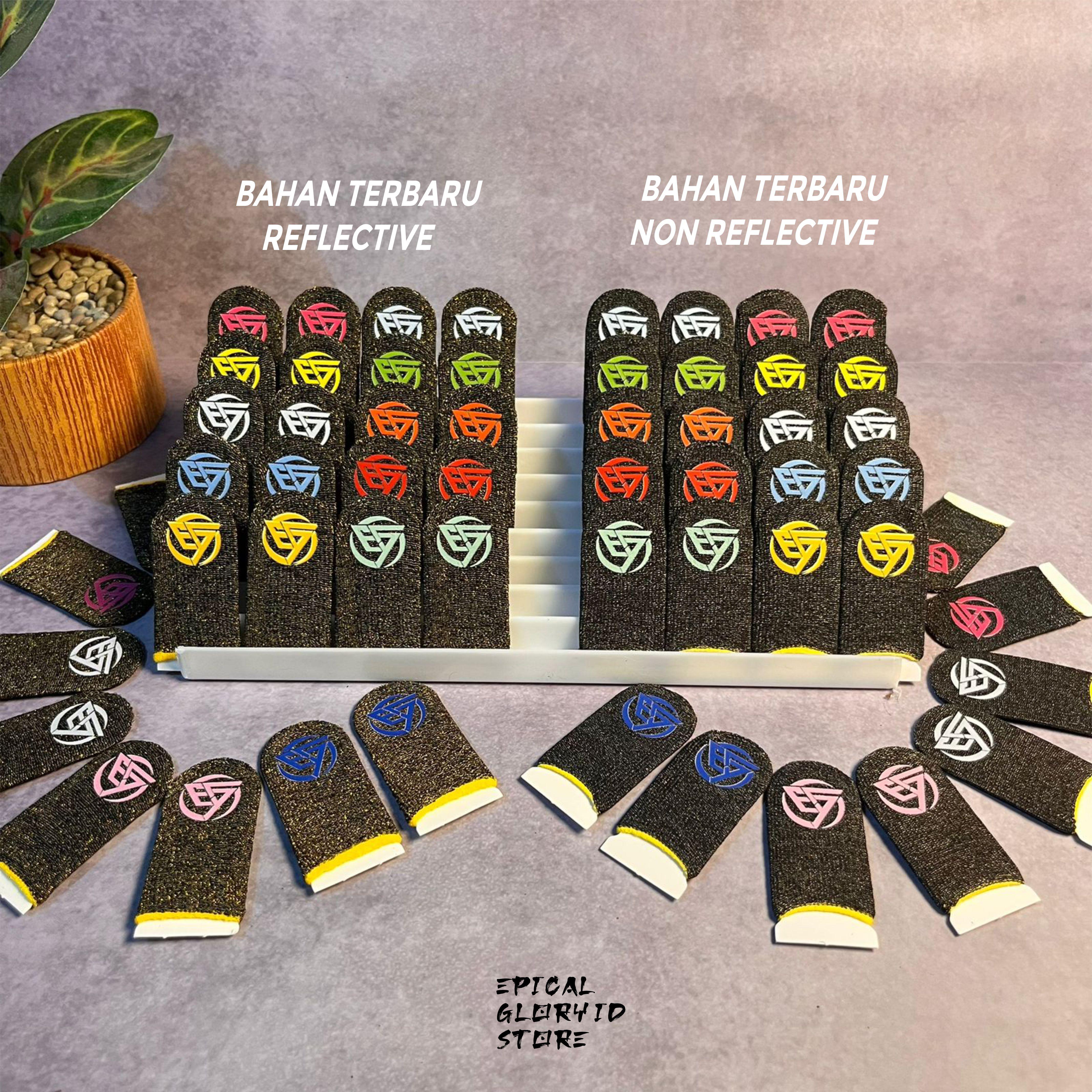 Epical Glory Sarung Jempol Gaming Reflektif Anti Slip Silver Reflective Responsif Edisi Khusus Kualitas Terbaik untuk Gamers