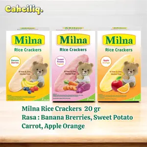 MILNA Rice Crackers 20gr (5x24gr) - Snack MPASI - Makanan Bayi