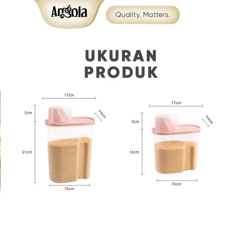 ANGOLA Storage Jar Tempat Penyimpanan Cereal/Beras Kontainer Makanan Plastik Wadah C82 Biru Pink Toples 6