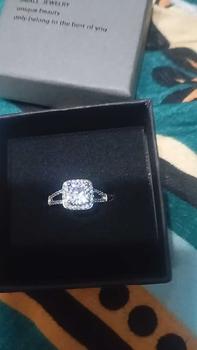 Product Review of [Box Package]1pc Luxury White Rings for Women Sparkling Square Engagement Ring Anniversary  Wedding Rings for Women Gift from S**i 2