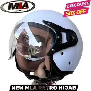 Helm MLA Hijab - helm Bogo Retro MLA Hijab premium Original SNI bisa COD helm pilot - KEKINIAN Motorcycle