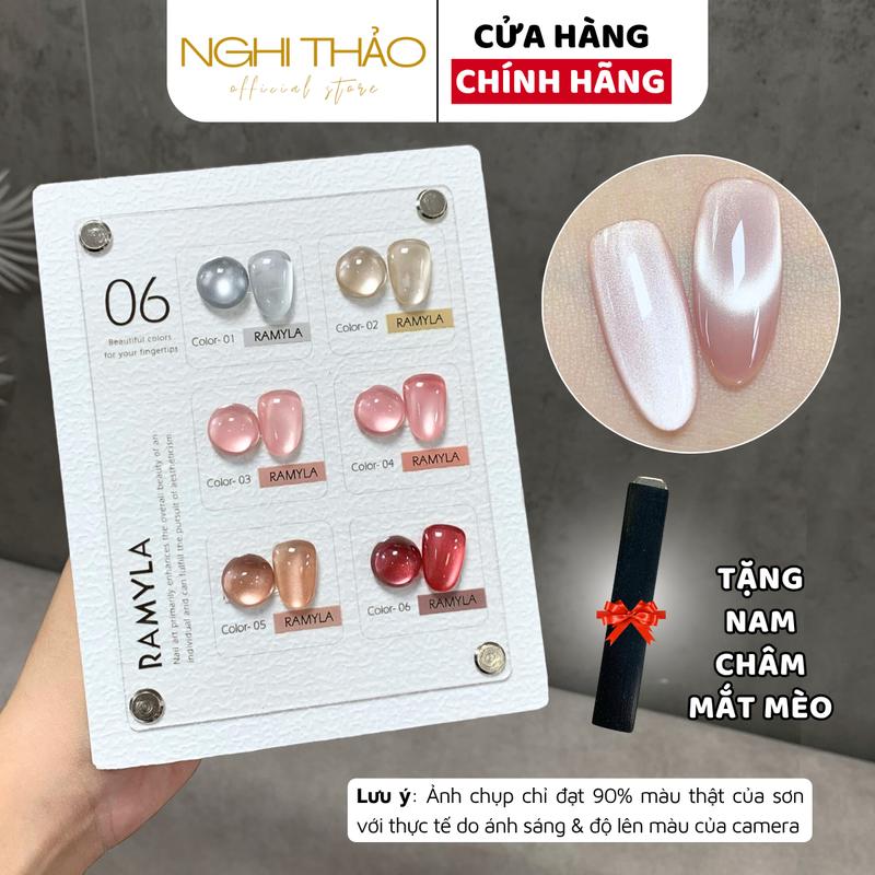 Set sơn gel mắt mèo ánh trăng cực quang RAMYLA 6 màu