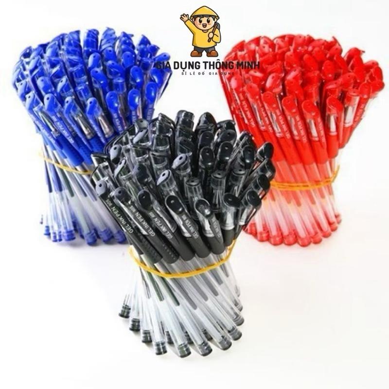 COMBO 100 BÚT BI XANH TÍM ĐỎ ĐEN MỰC NƯỚC NÉT 0.5mm.NÉT ĐẬM ĐẸP TRƠN