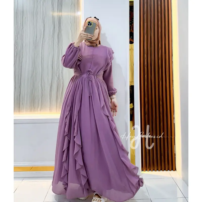 Siera Dress Gamis Ceruty Muslim Wanita Mewah Pesta Kondangan Lebaran Cantik baju 5