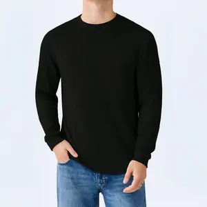 Kaos Pria Waffle Polos Lengan Panjang Premium - Bahan Waffle Knit Premium, Nyaman dan Elegan