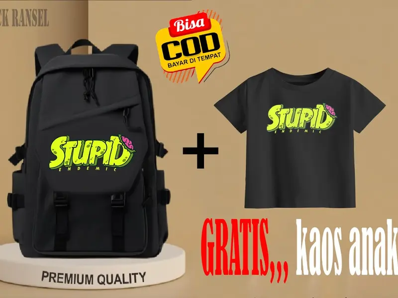 tas ransel free kaos sekolah anak SD SMPS SMA backpack fashion anak laki laki dan perempuan trendy 3