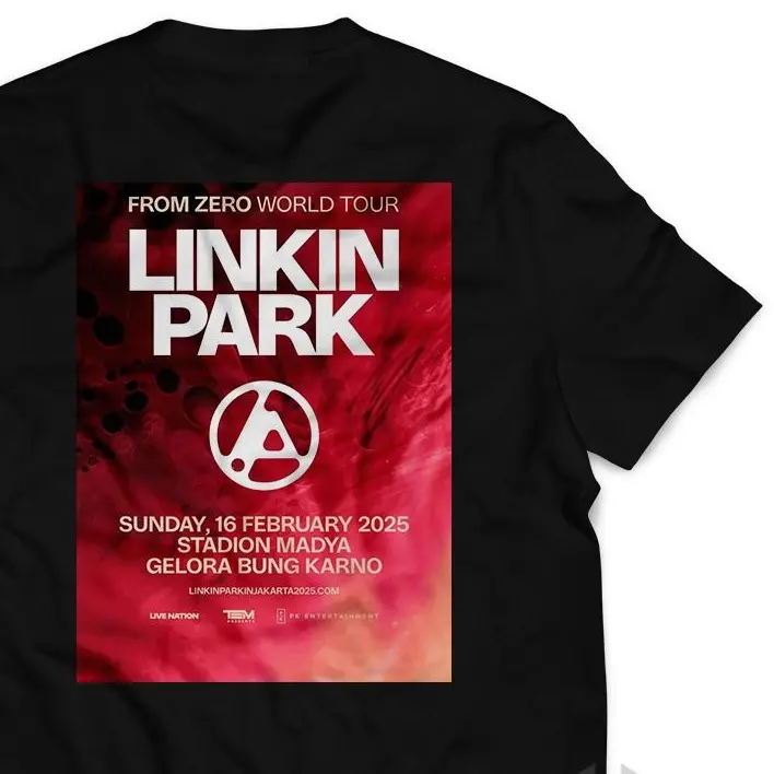 Kaos Linkin Park - From Zero World Tour Jakarta Konser 2025 Tshirt Distro Hooka Katun 24s