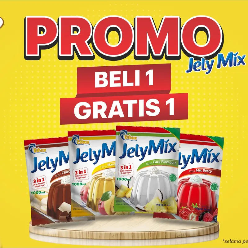 ETHOZ JelyMix 3in1 Jelly powder / tepung Jeli Agar Konyaku bubuk 1000 ml x 12 pcs 0