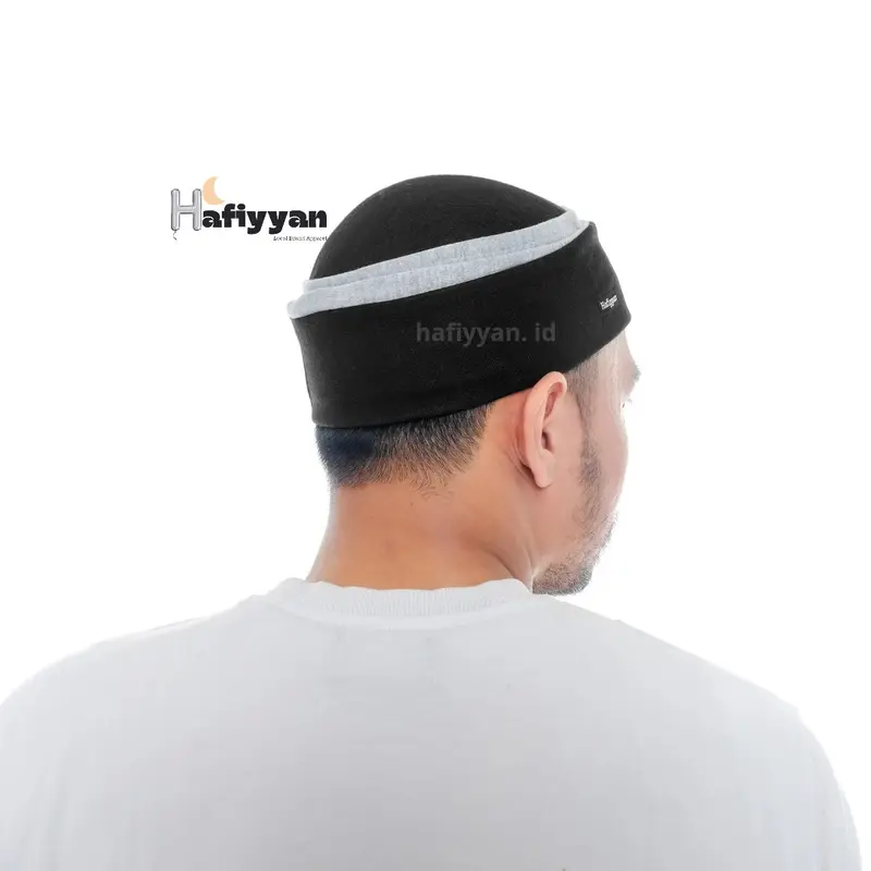 Mesir Dewasa Bahan Katun Nyaman dan Lembut Muslim Songkok Pria Motif Haji Kopiah  Peci Hitam 3