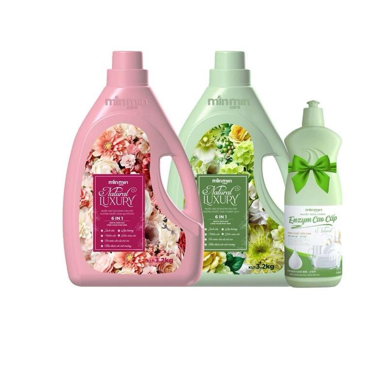 Nước Giặt Min Min Care ,Nước Giặt Xả Enzym Sinh Học Luxury Mềm Vải Sạch Sâu An Toàn Cho Da Kháng Khuẩn Lưu Hương Thơm Lâu Chất Lượng Nhật Bản