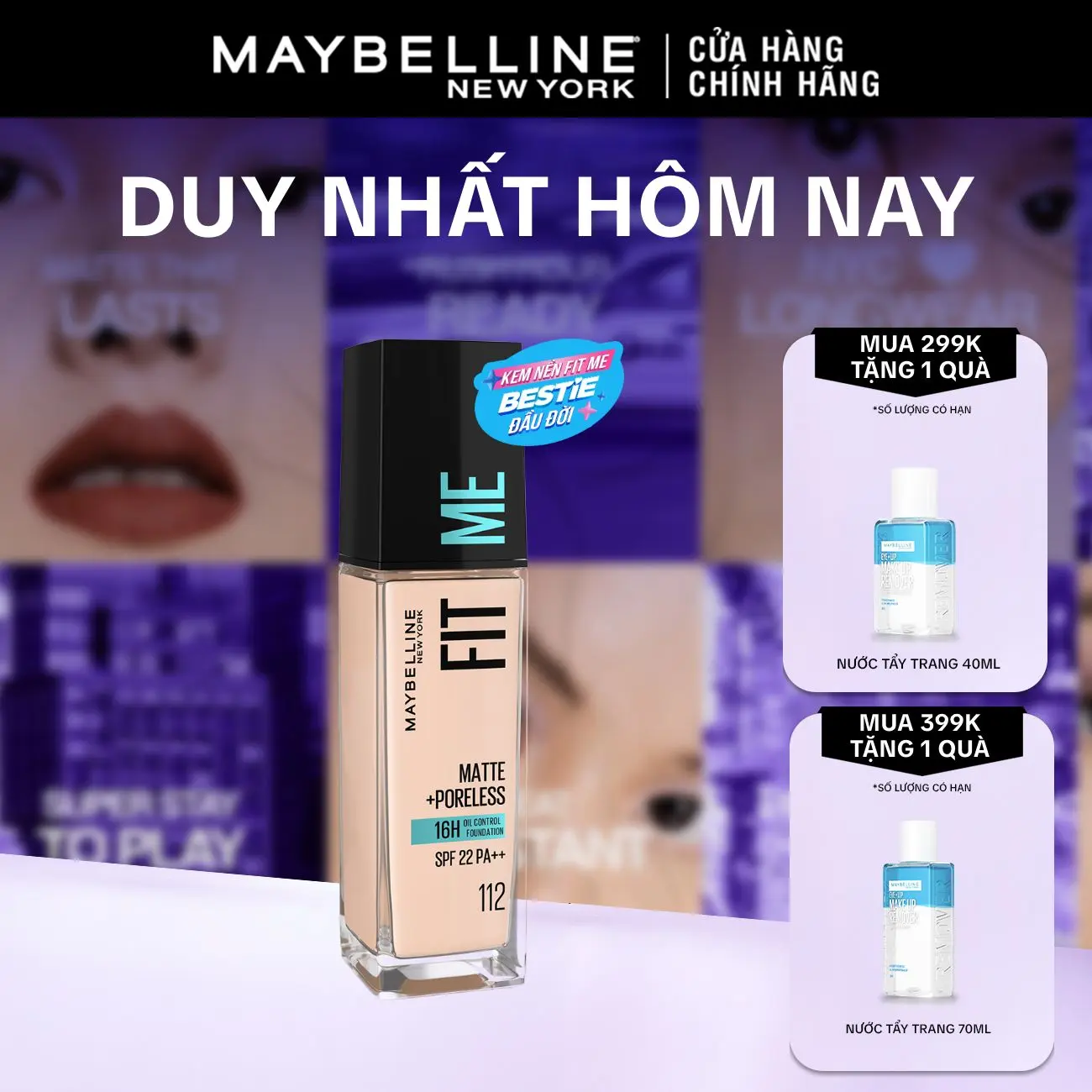 Kem nền mịn nhẹ kiềm dầu Fit Me Maybelline New York Matte Poreless Foundation 30ml