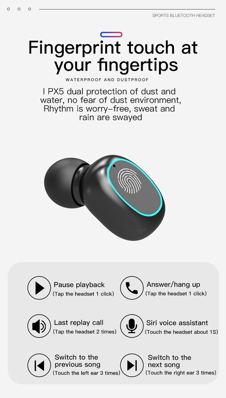 Product Introduction of หูฟังไร้สาย N21 TWS หูฟังกีฬาBluetooth-compatibleพร้อมไมโครโฟน HIFI ระบบควบคุมแบบสัมผัส 34