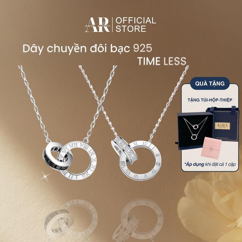 Dây chuyền đôi bạc Ý 925 Timeless vòng cổ tình yêu nam nữ Aura Silver-DCD06
