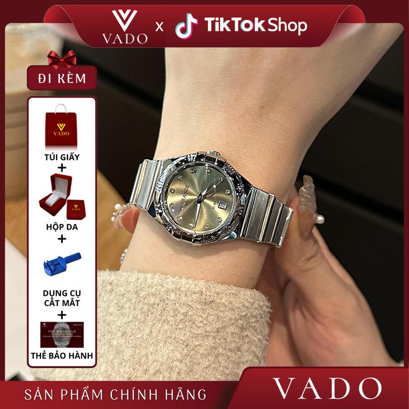 [VD - DHJ9611J] Đồng Hồ Nữ Mặt Tròn, Mặt Đính Viền Đá Sang Trọng , Dây Kim Loại, Phong Cách Sang Chảnh -  DHJ9611 JRANDE