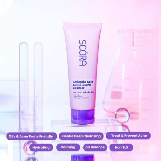 SCORA 1% Salicylic Acid Gentle Low pH Cleanser Sabun Cuci Muka Face Wash Oily AcneProne Skin Membersihkan Kotoran Wajah 3