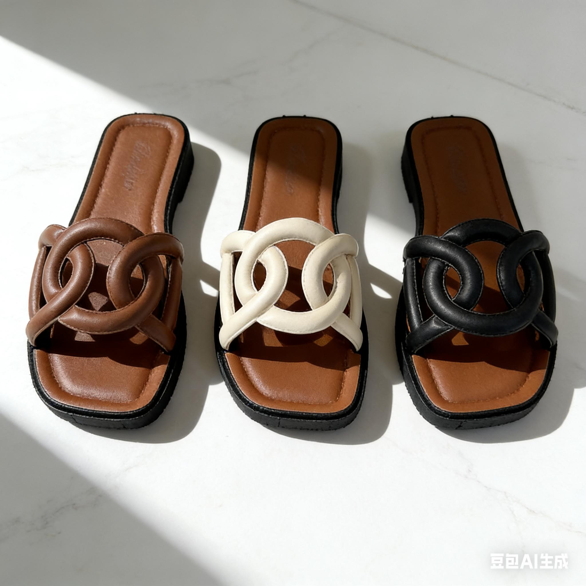 Sepatu sandal plat pipih model 2026 sole lembut pantai nyaman serba bisa dipakai outdoor anti licin desain berlubang- berlubang ventilasi kepala kotak