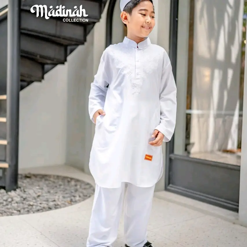 SET KOKO ANAK PUTIHAN BY MADINAH COLLECTION,SERAGAM MADRASAH DAN MANASIK HAJI Baju Celana Muslim
