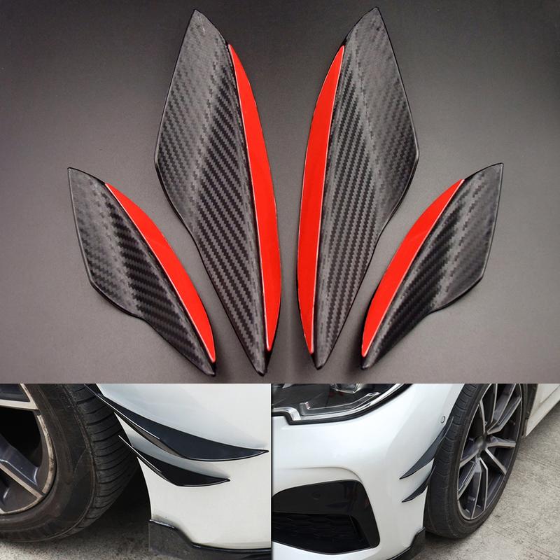 Product Introduction of Universal Car Spoiler Canards Kit Auto Front Bumper Lip Splitter Valence Stickers Body Anti-Collision Diffuser Exterior Soft Rubber Decorative Accessories 24