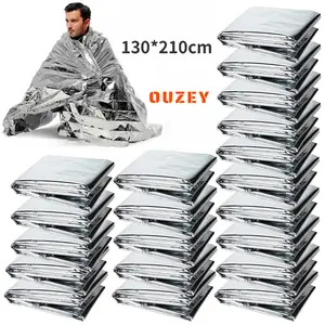 PRODUK TERBARU! OUZEY 1PCS Emergency Blanket Outdoor Survive First Aid Military Rescue Kit Windproof Waterproof Foil Thermal Blanket for Camping