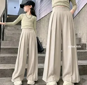 Solsal Kids - Lavie Pants Anak Culote Palazzo Highwaist Celana Panjang anak Perempuan Usia 2-10 Tahun Material Premium Semiwoll Pinggang Gede Elastis Lingkar Paha Lebar Karet Kerut Di Belakang Clean Look Tanpa Kancing - Fashion